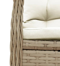 7-tlg. Garten-Essgruppe mit Kissen Beige Poly Rattan