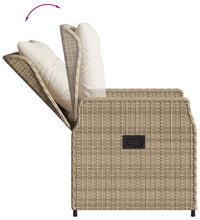 7-tlg. Garten-Essgruppe mit Kissen Beige Poly Rattan