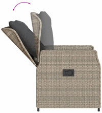 9-tlg. Garten-Essgruppe mit Kissen Hellgrau Poly Rattan