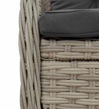 9-tlg. Garten-Essgruppe mit Kissen Hellgrau Poly Rattan