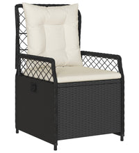 3-tlg. Garten-Essgruppe mit Kissen Schwarz Poly Rattan