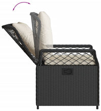 3-tlg. Garten-Essgruppe mit Kissen Schwarz Poly Rattan