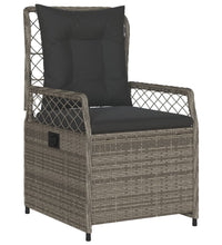 3-tlg. Garten-Essgruppe mit Kissen Grau Poly Rattan