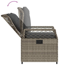 3-tlg. Garten-Essgruppe mit Kissen Grau Poly Rattan