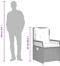 5-tlg. Garten-Essgruppe mit Kissen Grau Poly Rattan