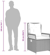 3-tlg. Garten-Essgruppe mit Kissen Beige Poly Rattan