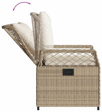 3-tlg. Garten-Essgruppe mit Kissen Beige Poly Rattan