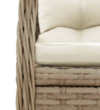 3-tlg. Garten-Essgruppe mit Kissen Beige Poly Rattan