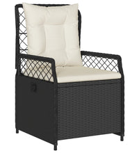 9-tlg. Garten-Essgruppe mit Kissen Schwarz Poly Rattan