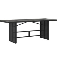 9-tlg. Garten-Essgruppe mit Kissen Schwarz Poly Rattan