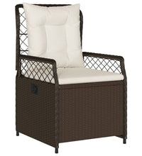 7-tlg. Garten-Essgruppe mit Kissen Braun Poly Rattan