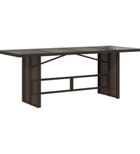 7-tlg. Garten-Essgruppe mit Kissen Braun Poly Rattan