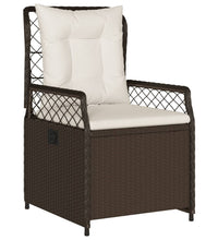 9-tlg. Garten-Essgruppe mit Kissen Braun Poly Rattan