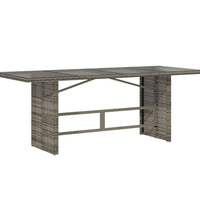 7-tlg. Garten-Essgruppe mit Kissen Grau Poly Rattan