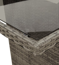 9-tlg. Garten-Essgruppe mit Kissen Grau Poly Rattan