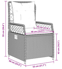 9-tlg. Garten-Essgruppe mit Kissen Grau Poly Rattan