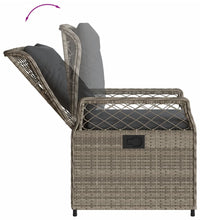 7-tlg. Garten-Essgruppe mit Kissen Grau Poly Rattan