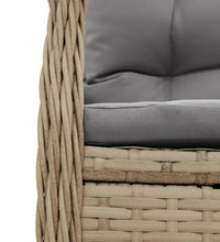 9-tlg. Garten-Essgruppe mit Kissen Beige Poly Rattan