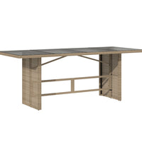 7-tlg. Garten-Essgruppe mit Kissen Beige Poly Rattan