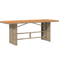 7-tlg. Garten-Essgruppe mit Kissen Beige Poly Rattan