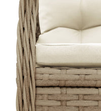 7-tlg. Garten-Essgruppe mit Kissen Beige Poly Rattan