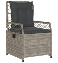 7-tlg. Garten-Essgruppe mit Kissen Hellgrau Poly Rattan