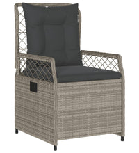 9-tlg. Garten-Essgruppe mit Kissen Hellgrau Poly Rattan