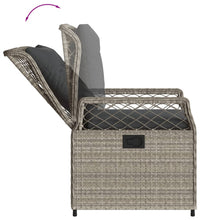 9-tlg. Garten-Essgruppe mit Kissen Hellgrau Poly Rattan