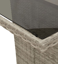 9-tlg. Garten-Essgruppe mit Kissen Hellgrau Poly Rattan