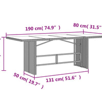 9-tlg. Garten-Essgruppe mit Kissen Hellgrau Poly Rattan