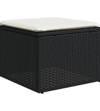 8-tlg. Garten-Sofagarnitur mit Kissen Schwarz Poly Rattan