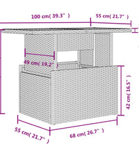 10-tlg. Garten-Sofagarnitur mit Kissen Grau Poly Rattan
