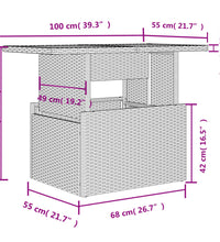 10-tlg. Garten-Sofagarnitur mit Kissen Hellgrau Poly Rattan