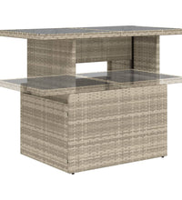 6-tlg. Garten-Sofagarnitur mit Kissen Hellgrau Poly Rattan