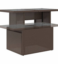 5-tlg. Garten-Sofagarnitur mit Kissen Braun Poly Rattan