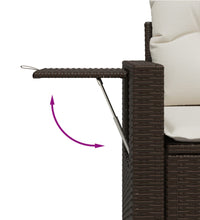 5-tlg. Garten-Sofagarnitur mit Kissen Braun Poly Rattan