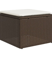 8-tlg. Garten-Sofagarnitur mit Kissen Braun Poly Rattan