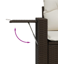 8-tlg. Garten-Sofagarnitur mit Kissen Braun Poly Rattan