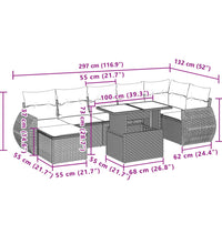 8-tlg. Garten-Sofagarnitur mit Kissen Beige Poly Rattan