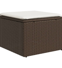10-tlg. Garten-Sofagarnitur mit Kissen Braun Poly Rattan