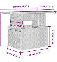 10-tlg. Garten-Sofagarnitur mit Kissen Braun Poly Rattan