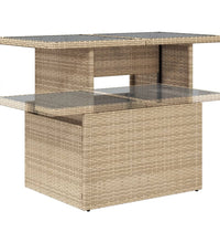 5-tlg. Garten-Sofagarnitur mit Kissen Beige Poly Rattan