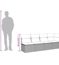 7-tlg. Garten-Sofagarnitur mit Kissen Grau Poly Rattan
