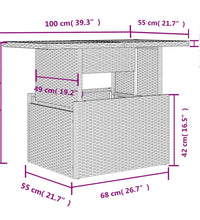 10-tlg. Garten-Sofagarnitur mit Kissen Braun Poly Rattan