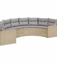 2-tlg. Garten-Sofagarnitur Halbrund Beige Poly-Rattan