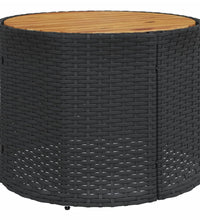 3-tlg. Garten-Sofagarnitur Halbrund Schwarz Poly-Rattan