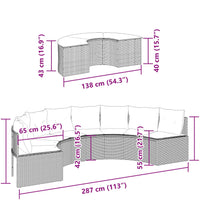 2-tlg. Garten-Sofagarnitur Halbrund Schwarz Poly-Rattan