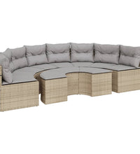 2-tlg. Garten-Sofagarnitur Halbrund Beige Poly-Rattan