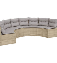 2-tlg. Garten-Sofagarnitur Halbrund Beige Poly-Rattan