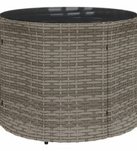 3-tlg. Garten-Sofagarnitur Halbrund Grau Poly Rattan